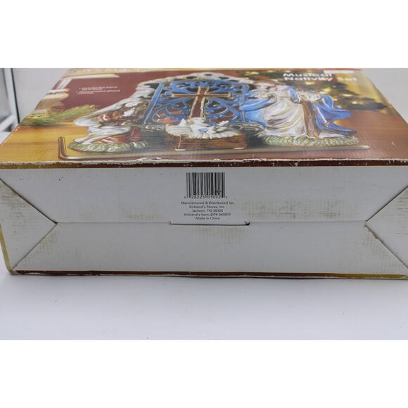 Large Kirkland's Elements Hand Painted Glazed Ceramic Musical Nativity Set - Picture 5 of 5